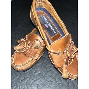 Ralph Lauren Polo Sport Tassel Shoes Rubber Bottom Leather Upper Boys Size 6B